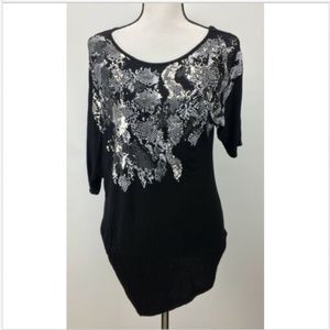 M. Fasis Top M Medium Short Sleeve Animal Print